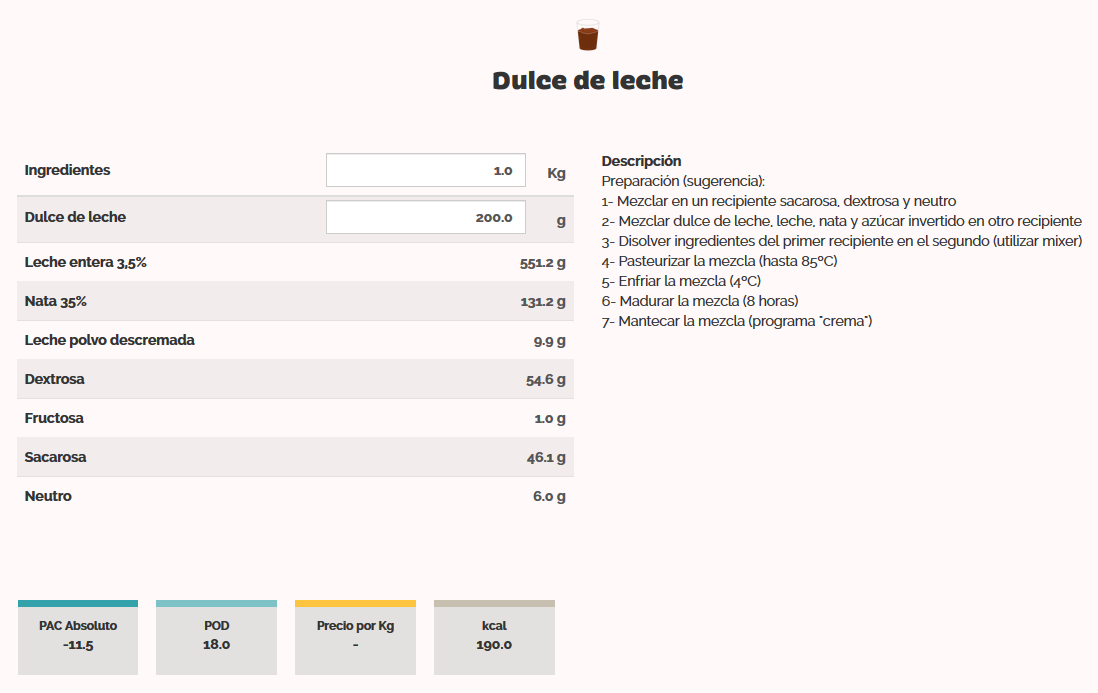 Receta de helado de dulce de leche Receta de helado de dulce de leche